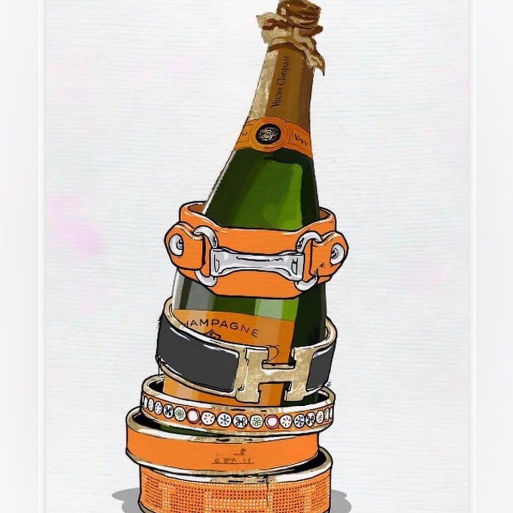 Hermes + Champagne Canva Poster